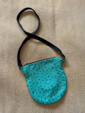 Falconwright Leather Shoulder Bag – Teal Polka Dot (Rare / Canadian Indie)